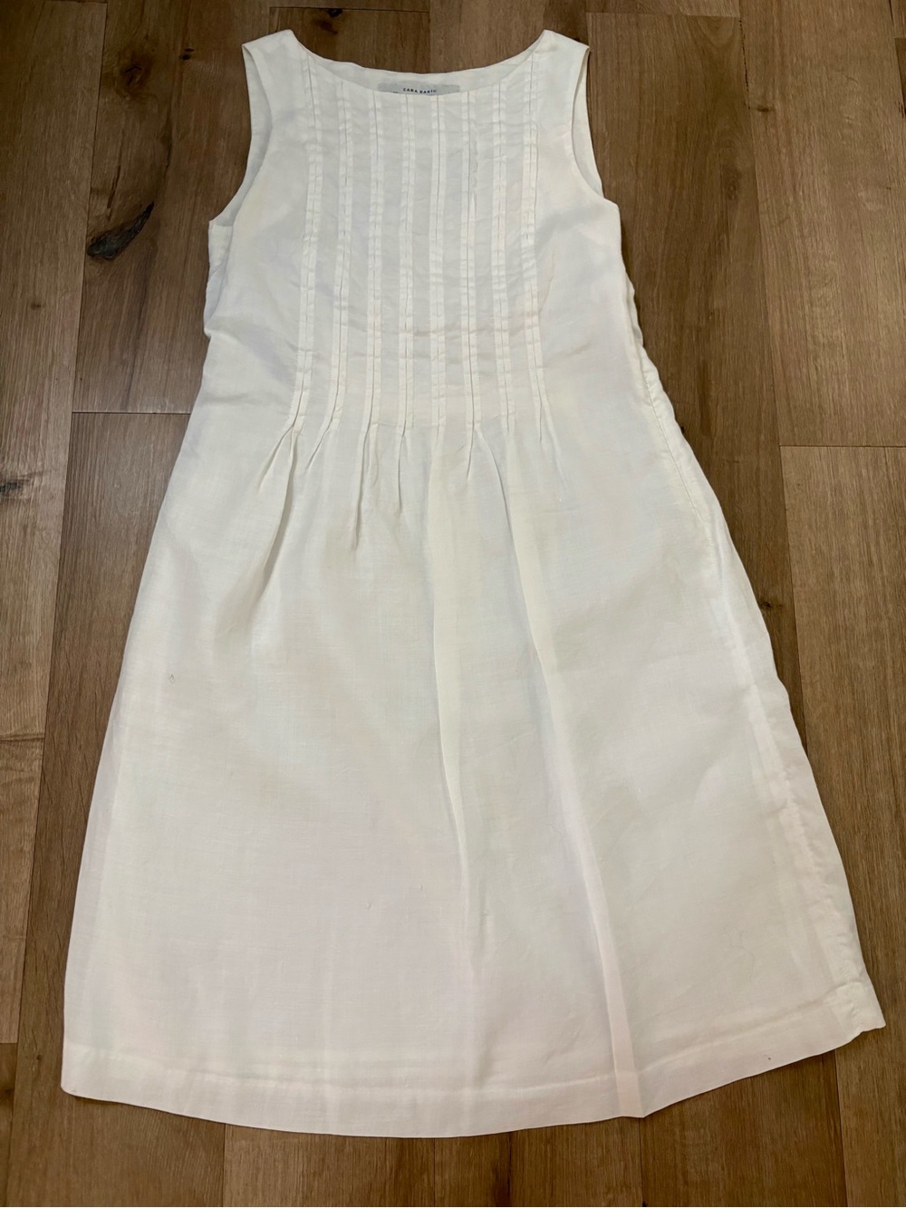 Women’s Zara A-line Lined Knee Length White Dress - Size S